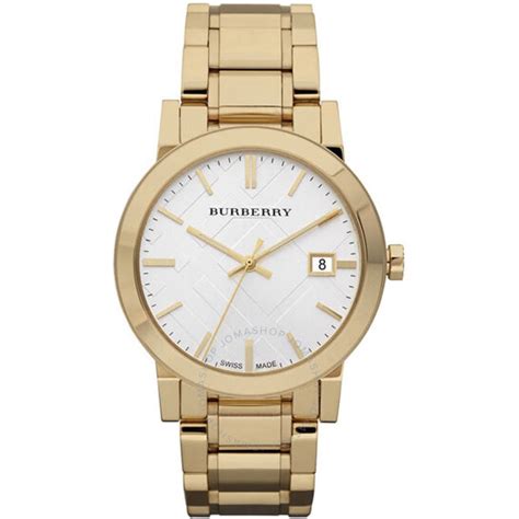 Burberry White Dial Yellow Gold